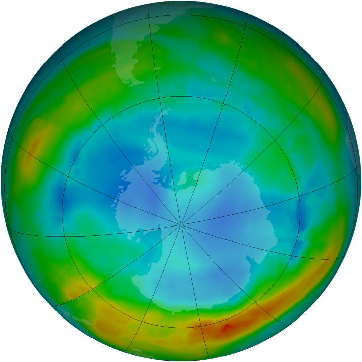 Antarctic ozone map for 02 August 2014